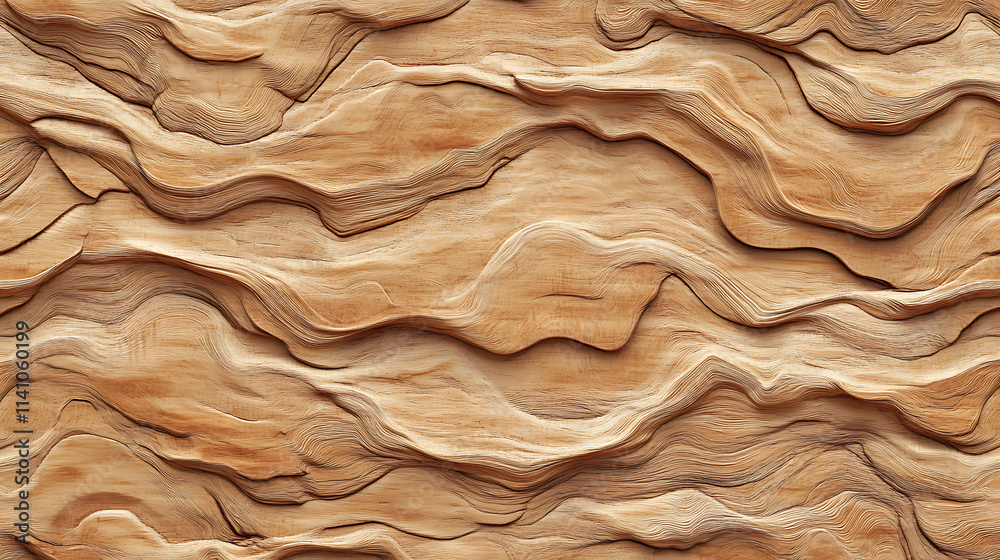 Poster background texture of seamless compressed wood particle board, made of tilable light brown pressed r