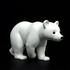 Fototapeta premium Majestic White Bear on Black Background