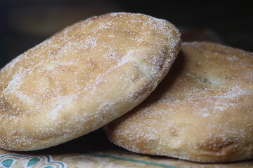 Traditional Moroccan Bread, Khobz Close Up