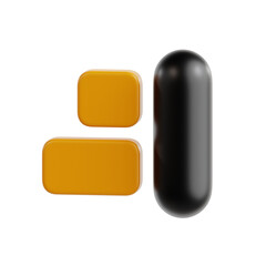 3D Icon of Align Right. 3D Illustration of Graphic Design Tools. Creative Idea. UI Design. Art and Creativity