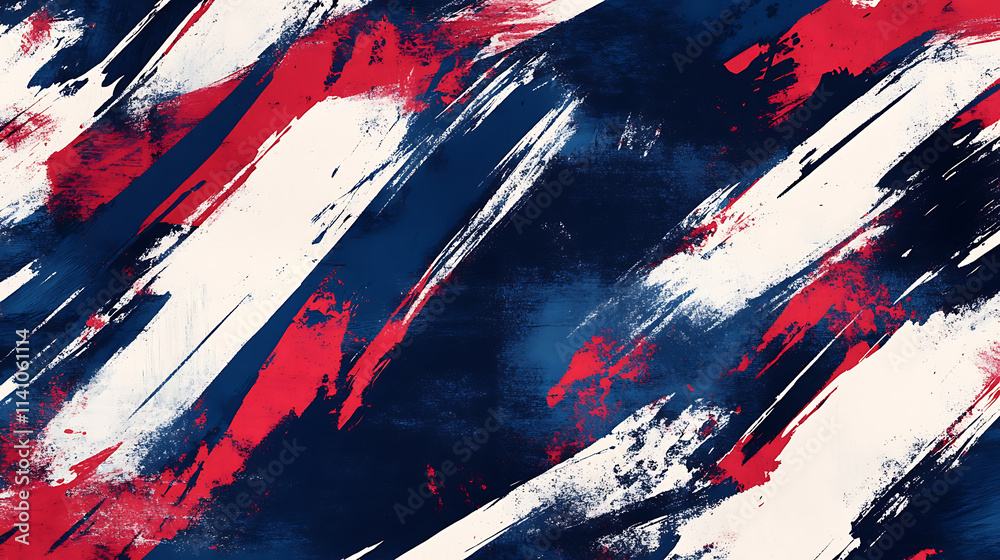 Poster red, white and blue circus background with rays of light a retro paper design