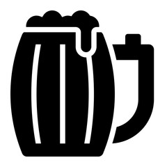 Beer Mug with Froth glyph icon alcohol brewery