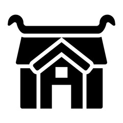 Viking House glyph icon shelter building cabin