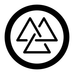Valknut glyph icon for viking or nordic