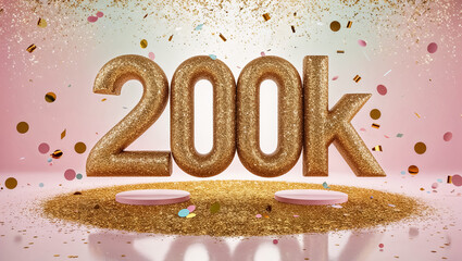 Beautiful Inscription 200k, glitter, background