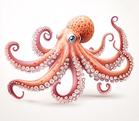 Obraz premium octopus on a white