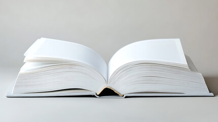 Fototapeta premium A closed, blank white book on a light gray background, concept of mockup design