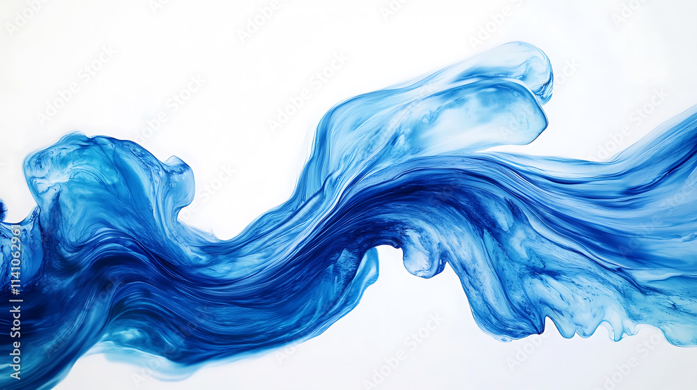 Aufkleber a dynamic abstract blue wave design on a clean white background, exemplifying fluidity and motion