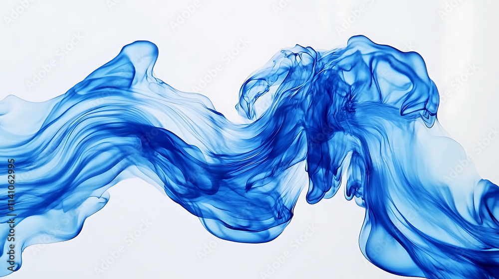 Aufkleber a dynamic abstract blue wave design on a clean white background, exemplifying fluidity and motion