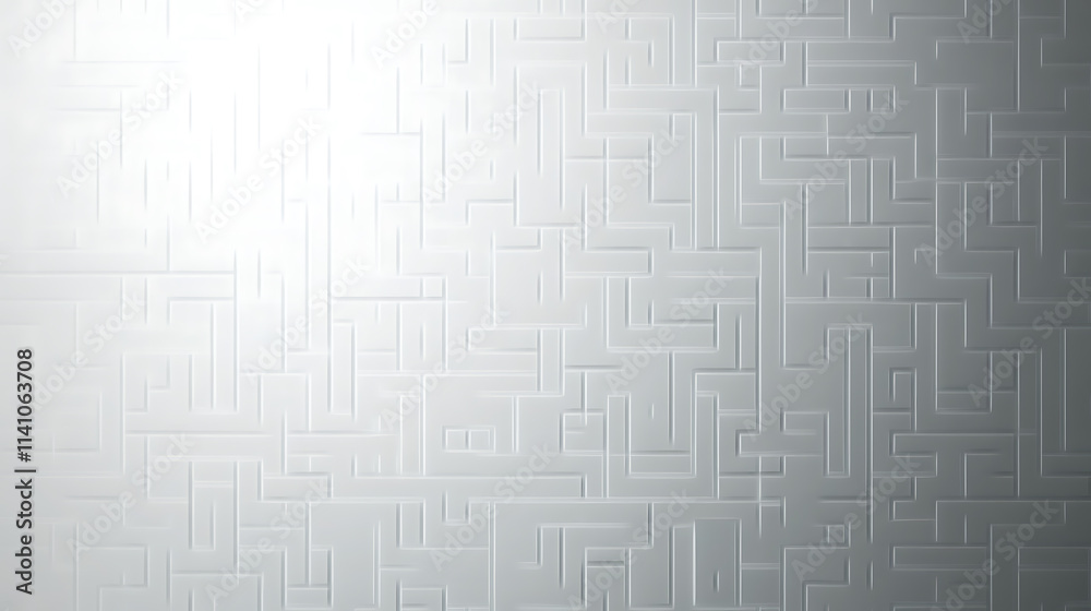 Fototapete A gradient background transitioning from white to light gray with a subtle maze-like pattern, suitable for creative concepts