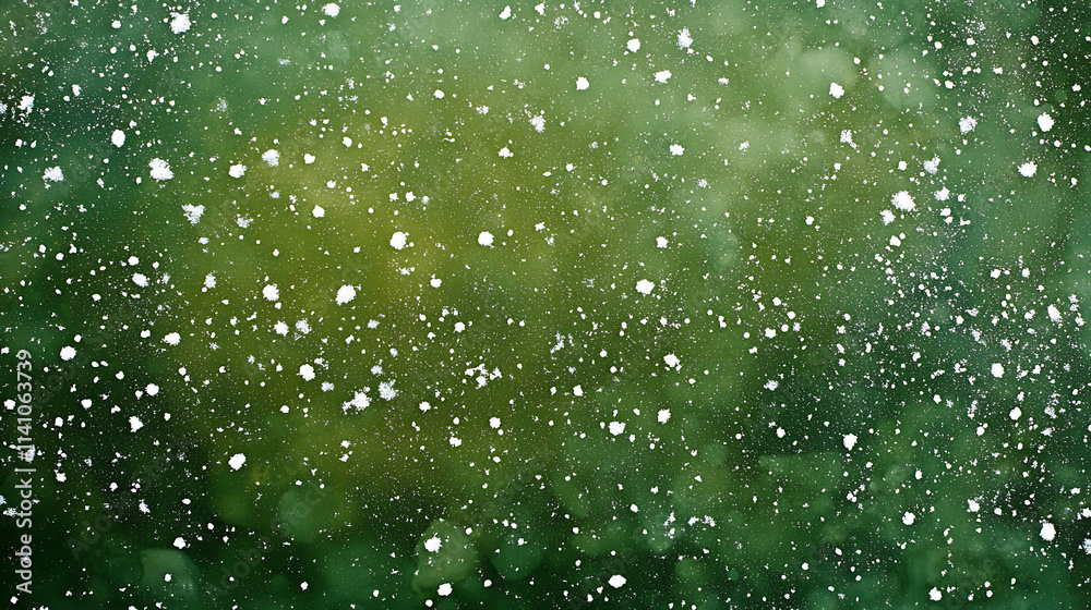Aufkleber a green background with small white dots of varying sizes scattered across the surface, creating an 