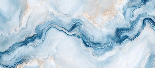 Obraz premium Blue marble background, white and blue color scheme, light gray and sky-blue style, delicate texture, soft edges, flat form Generative AI