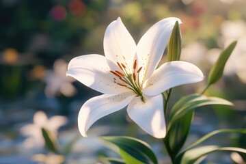 Fototapeta premium lily turquoise background image