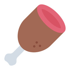 Meat Leg flat icon meat drumstick cuisine