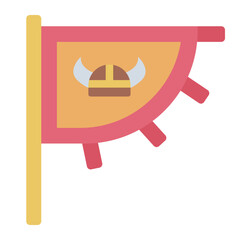 Viking Banner Flag flat icon 