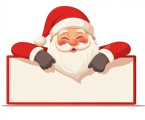santa claus with blank sign