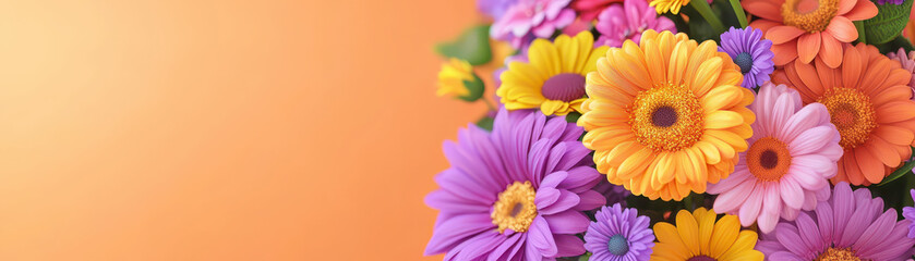 Bright and colorful bouquet of flowers featuring daisies and gerberas