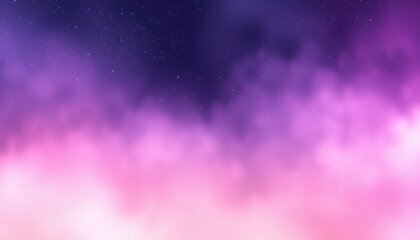 Fototapeta premium Dreamlike Purple Sky With Scattered Stars And Clouds