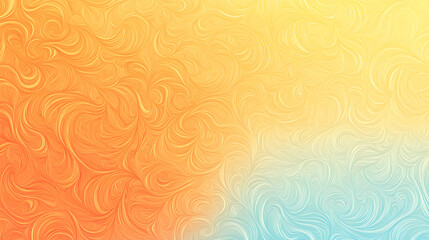 A smooth gradient background from orange to yellow and light blue, evoking the summer sky at sunset