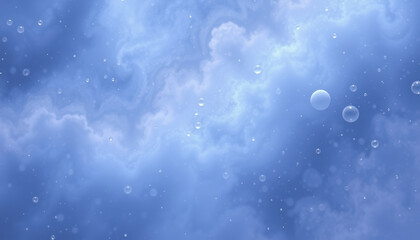 Bubbles Float in a Blue Cloudy Sky
