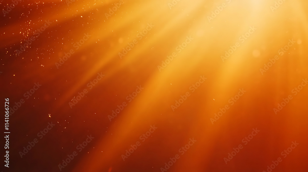 Leinwandbilder a vibrant orange gradient background with rays of sun, creating an atmosphere of warmth and joy