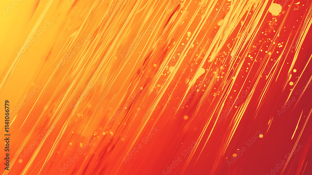 Poster A vibrant orange gradient background with rays of sun, creating an atmosphere of warmth and joy