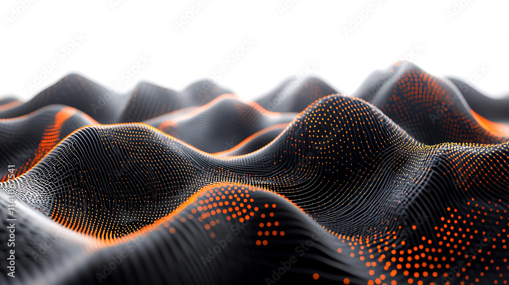 Aufkleber abstract digital background with glowing lines and dots forming a network, dark blue backdrop with o