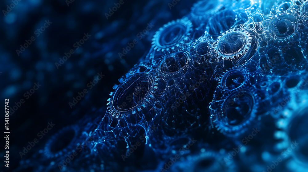 Poster abstract blue technology background with binary code 1 and 0