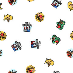 usa holiday american national day vector seamless pattern thin line illustration