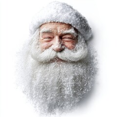 Father Christmas beard on a plain background. Santa attire