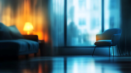 Abstract blur living room area interior for background