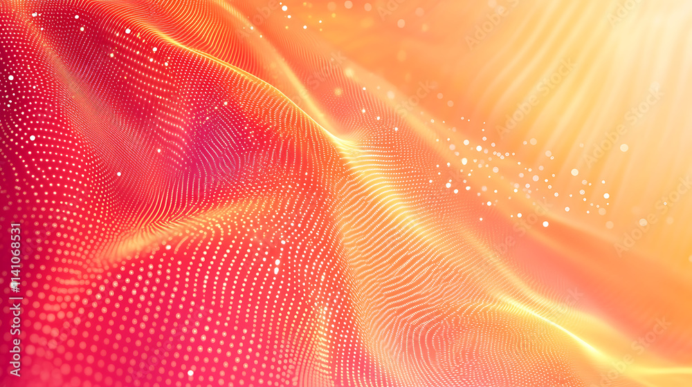 Aufkleber abstract digital background with glowing lines and dots forming a network, black backdrop with green