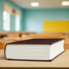 Fototapeta premium The background of the book is pastel. The background is a classroom.