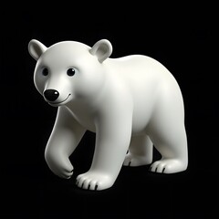 Fototapeta premium Majestic White Bear on Black Background