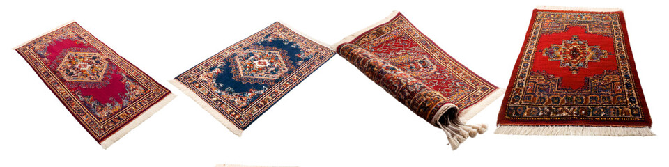 Elegant Persian rugs isolated on transparent background