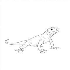 Fototapeta premium Line drawing of a lizard.