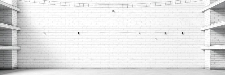 A clean white brick wall perfect for backgrounds and textures, clean, architecture