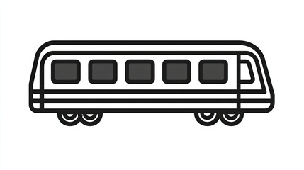 A simple line drawing of a train car, illustrating transportation in a minimalist style.