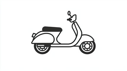 Fototapeta premium A minimalist illustration of a scooter, symbolizing urban transport and mobility.