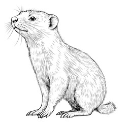 Fototapeta premium Sketch of a cute marmot sitting.