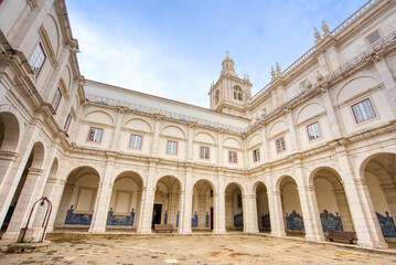 Cloister courtyard of the Monastery of Sao Vincente in Lisbon
