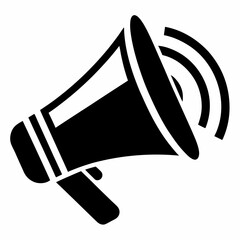 Silhouette of Megaphone Icon - Loudspeaker Vector Illustration for Communication and Announcements
