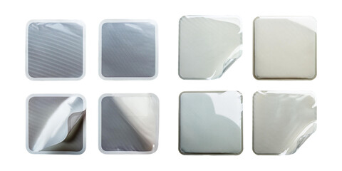 Glossy Square Tiles on a White Background, set collection, mega bundle, isolated on transparent background