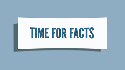 Time for Facts. A card isolated on blue background.