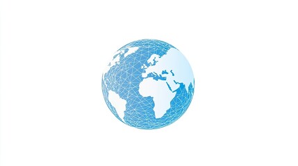 Fototapeta premium A stylized globe with a blue network design, symbolizing global connectivity and technology.