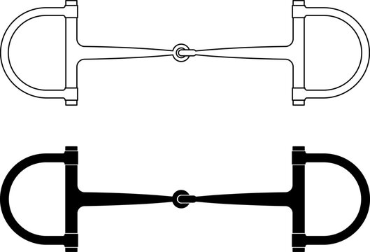 Snaffle rings or racing snaffle icon set