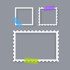 Retro photo frames Vintage paper picture frame Realistic blank photo card frame Vector Format