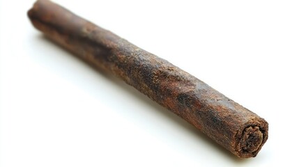 A rustic, elongated stick resembling a piece of cinnamon bark or spice.