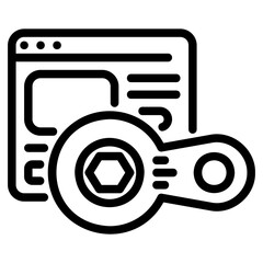 Web maintenance outline style icon