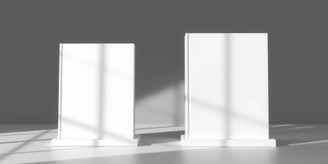 A square book cover mockup with clean design and realistic shadows, branding, mockup